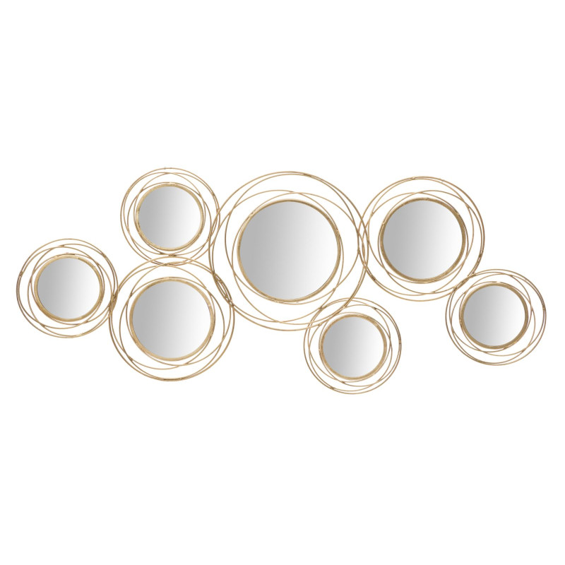 PANNEAU/MIROIR ROND DORÉ CM 124,5X4X53,5