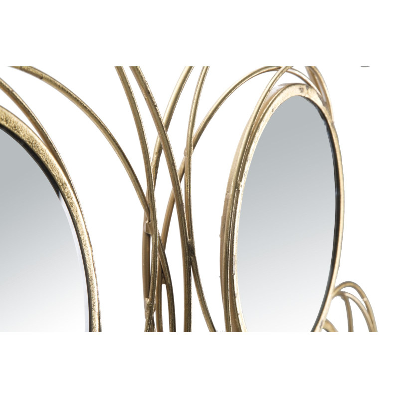 PANNEAU/MIROIR ROND DORÉ CM 124,5X4X53,5