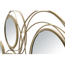 PANNEAU/MIROIR ROND DORÉ CM 124,5X4X53,5