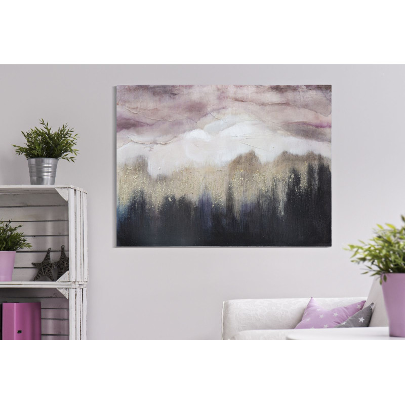 PEINTURE SUR TOILE MONTAGNE ROSE CM 80X2,7X60