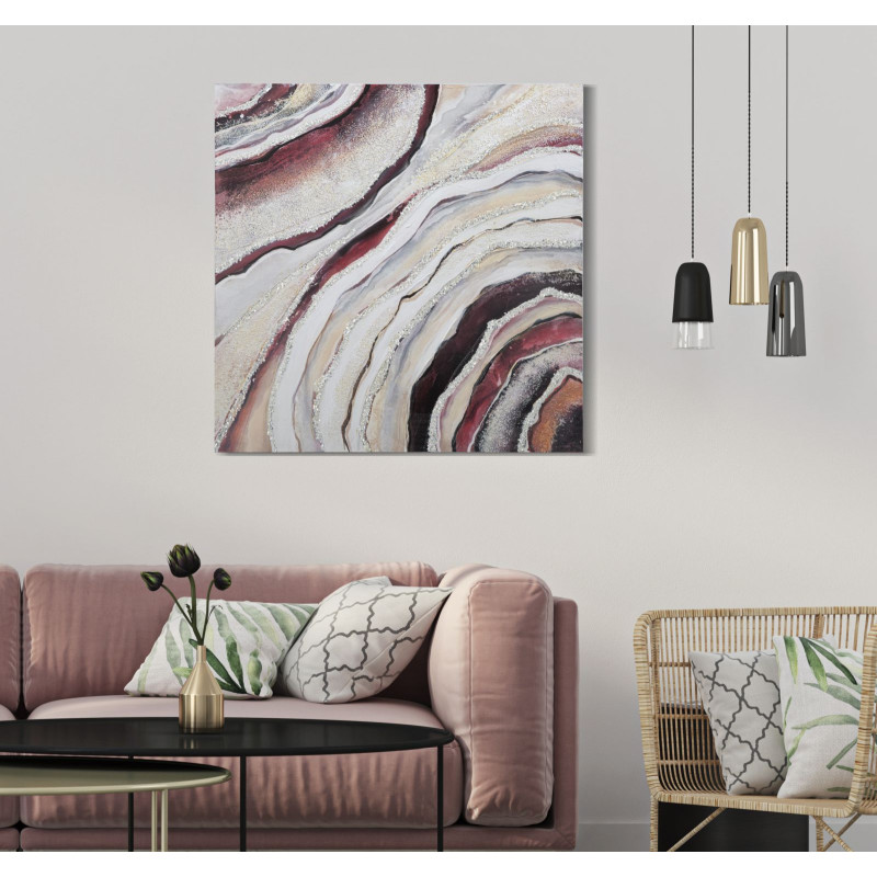 PEINTURE SUR TOILE ROUGE CM 80X2,8X80