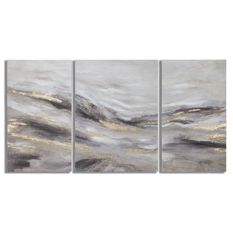TABLEAU SUR TOILE MONTY SET 3 PCS CM 45X2.7X80-60X2.7X80