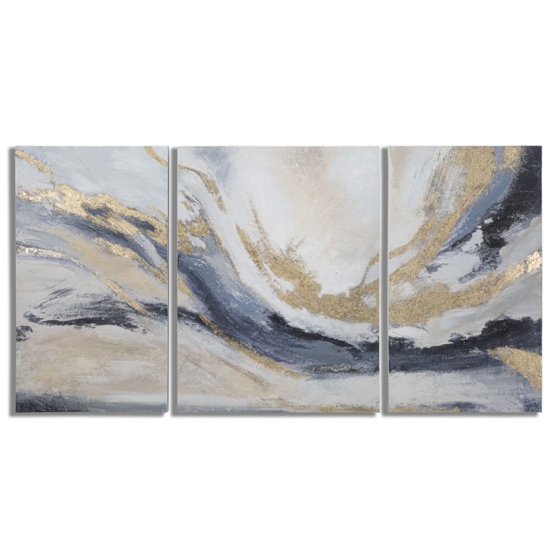 TABLEAU SUR TOILE GASPONS ENSEMBLE 3 PIÈCES CM 45X2.7X80-60X2.7X80