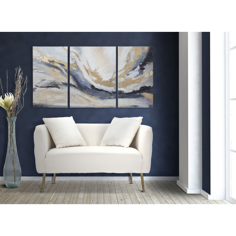 TABLEAU SUR TOILE GASPONS ENSEMBLE 3 PIÈCES CM 45X2.7X80-60X2.7X80