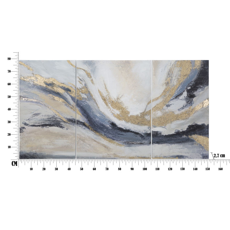 TABLEAU SUR TOILE GASPONS ENSEMBLE 3 PIÈCES CM 45X2.7X80-60X2.7X80