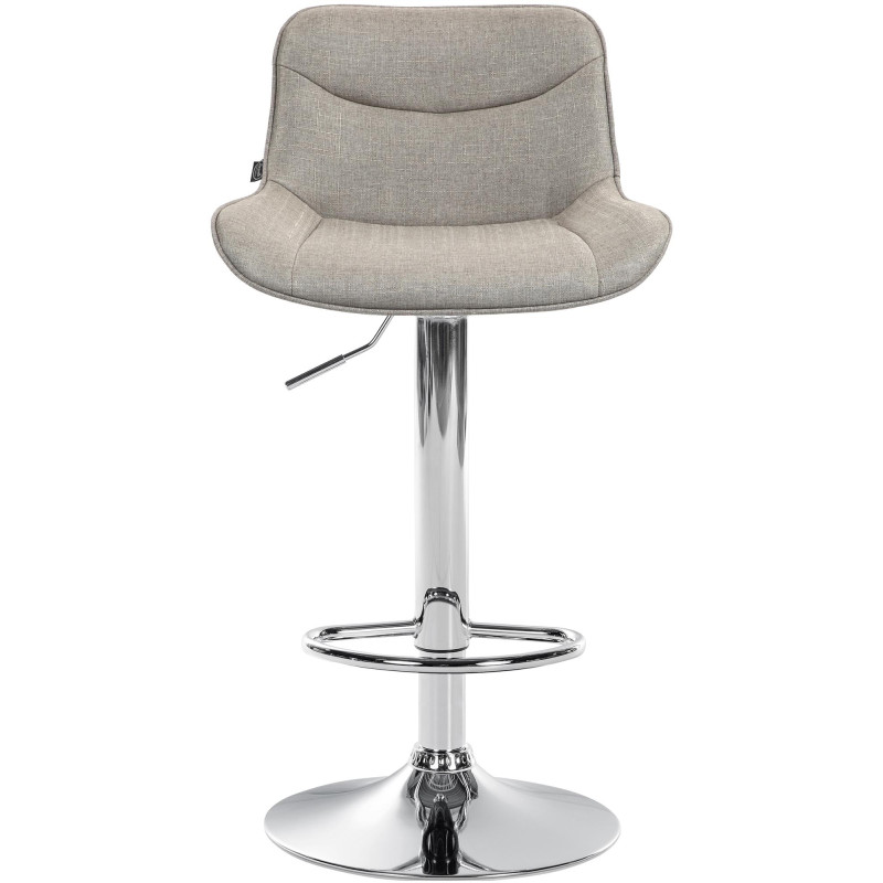 Tabouret de bar Vonore tissu chrome taupe