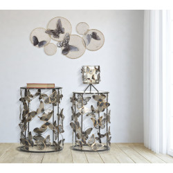 PANNEAU EN FER PAPILLON FONCÉ CM 66X5X38