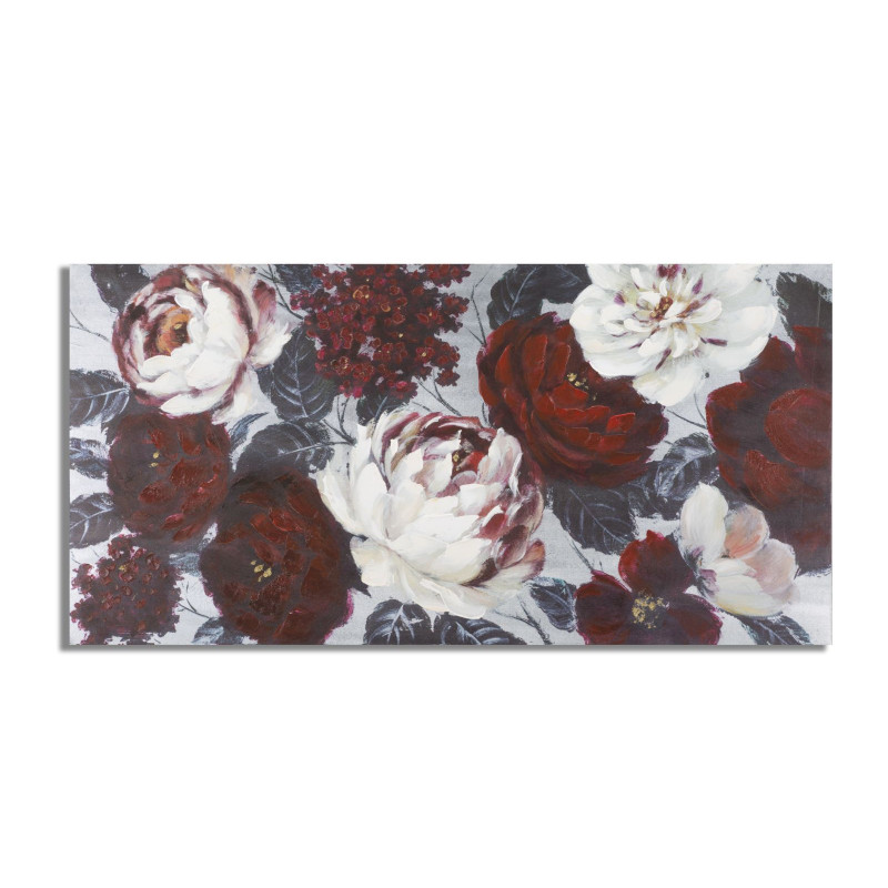 PEINTURE SUR TOILE FLEUR BLANCHE/ROUGE DARKBACK CM 120X3,7X60