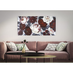 PEINTURE SUR TOILE FLEUR BLANCHE/ROUGE DARKBACK CM 120X3,7X60