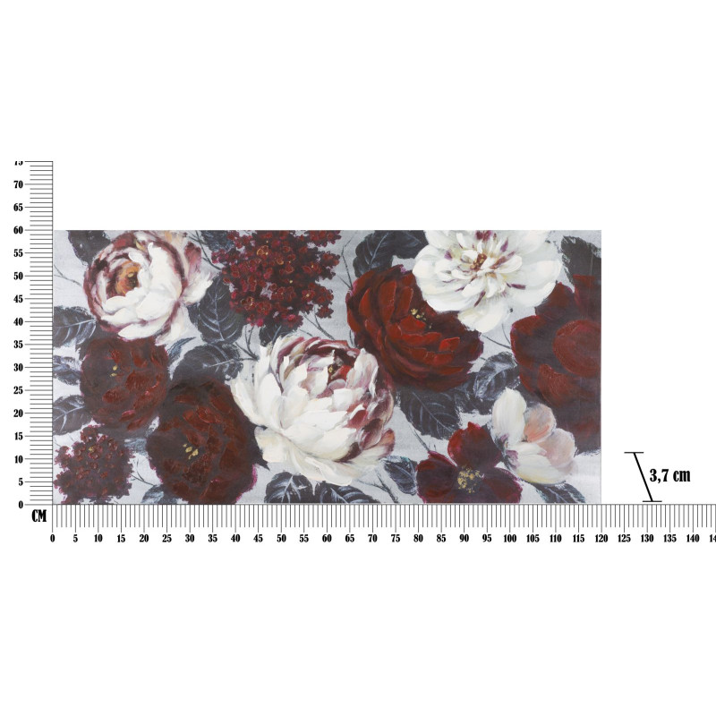 PEINTURE SUR TOILE FLEUR BLANCHE/ROUGE DARKBACK CM 120X3,7X60