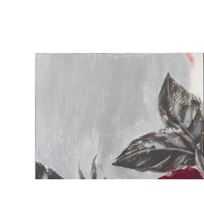 PEINTURE SUR TOILE FLEUR ROUGE CARRÉ 90X3,7X90 CM