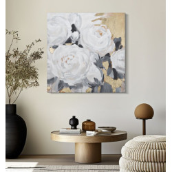 PEINTURE SUR TOILE FLEUR BLANCHE -A- 90X3,7X90 CM