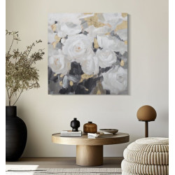 PEINTURE SUR TOILE FLEUR BLANCHE -B- 90X3,7X90 CM