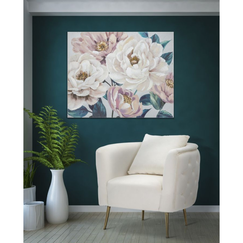 PEINTURE SUR TOILE FLEURS TENDRES CM 100X3,7X80