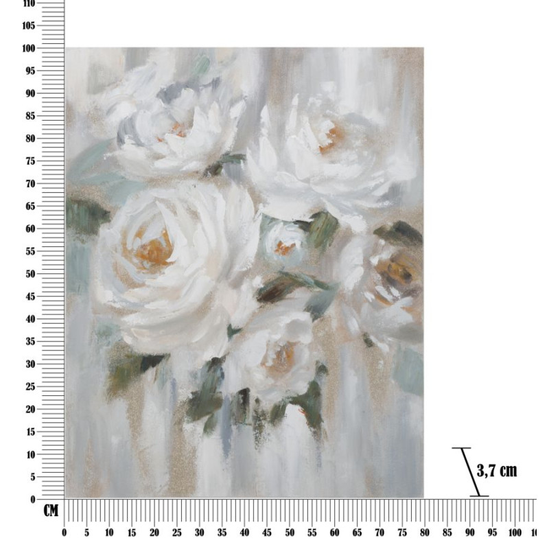 PEINTURE SUR TOILE FLEUR CRÈME CM 80X3,7X100