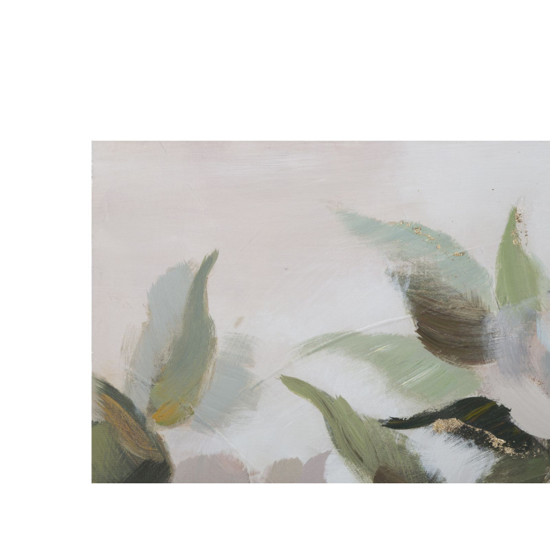 PEINTURE SUR TOILE FLEUR ET FEUILLE 100X3,7X80 CM