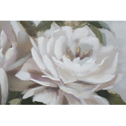 PEINTURE SUR TOILE FLEUR ET FEUILLE 100X3,7X80 CM