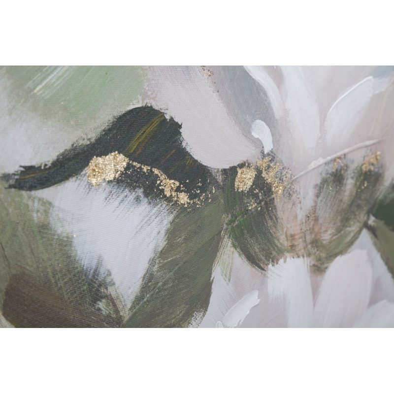 PEINTURE SUR TOILE FLEUR ET FEUILLE 100X3,7X80 CM