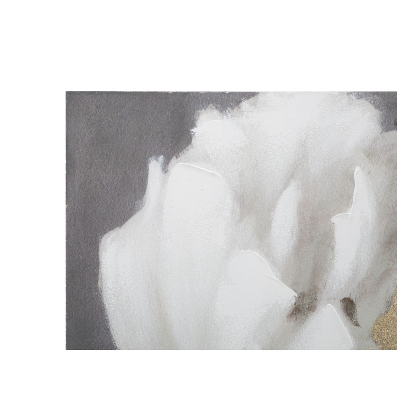 PEINTURE SUR TOILE FLEUR BLANCHE/OR 80X3,7X100 CM