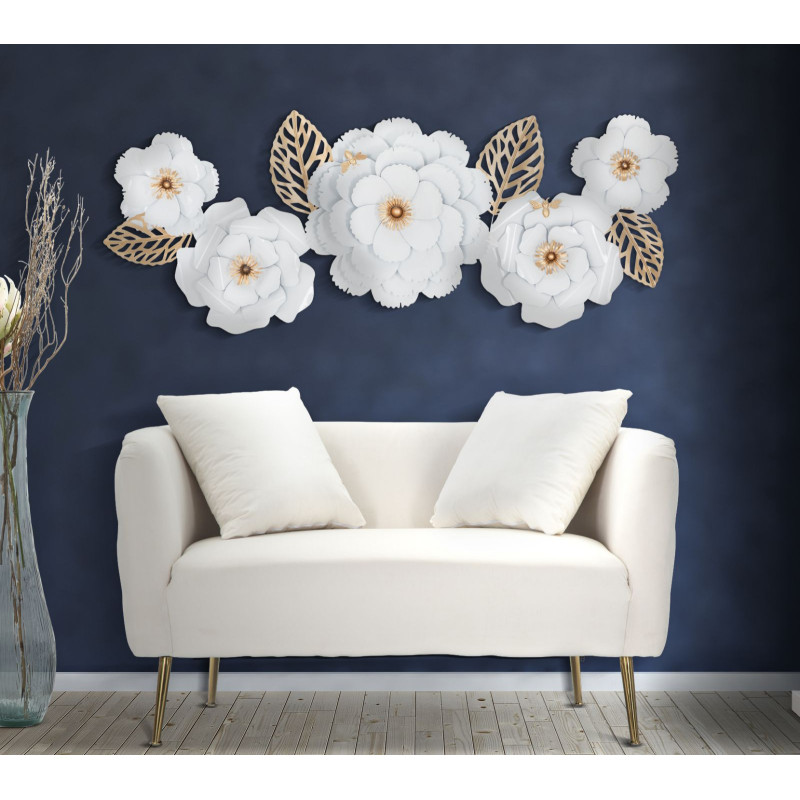 PANNEAU MURAL DÉCOR BLANC 158X9X60