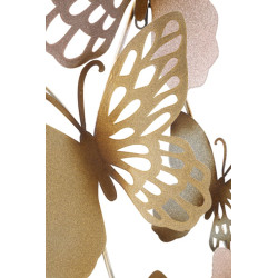 PANNEAU MURAL PAPILLONS OR/ROSES C CM 59,5X4X111,5