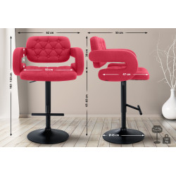 Tabouret de bar Dublin FABRIC rouge