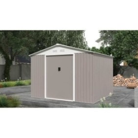 Abri de jardin en métal 7,06 mІ - 277 x 255 x 202 cm - Kit d'ancrage inclus - Taupe