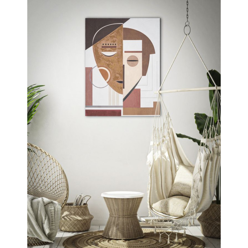 PEINTURE SUR TOILE VISAGE ETHNIQUE CM 60X2,7X80