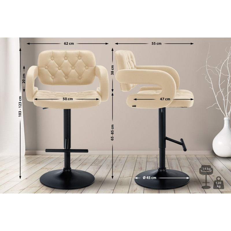 Tabouret de bar Dublin crème