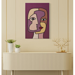 IMPRESSION PEINTE VISAGES NOUVEAU -A- CM 60X3X90
