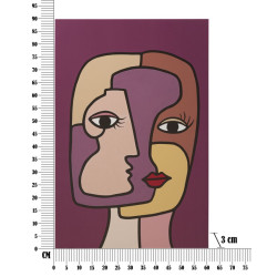 IMPRESSION PEINTE VISAGES NOUVEAU -A- CM 60X3X90