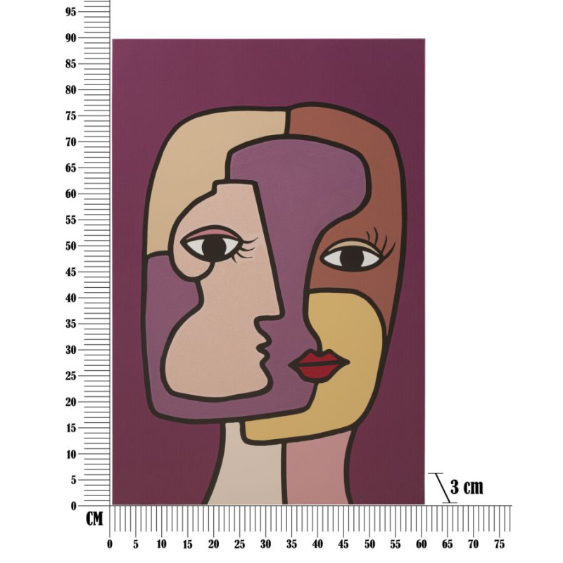 IMPRESSION PEINTE VISAGES NOUVEAU -A- CM 60X3X90