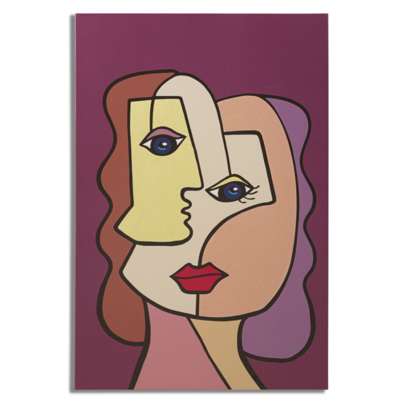 IMPRESSION PEINTE VISAGES NOUVEAU -B- CM 60X3X90