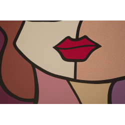 IMPRESSION PEINTE VISAGES NOUVEAU -B- CM 60X3X90