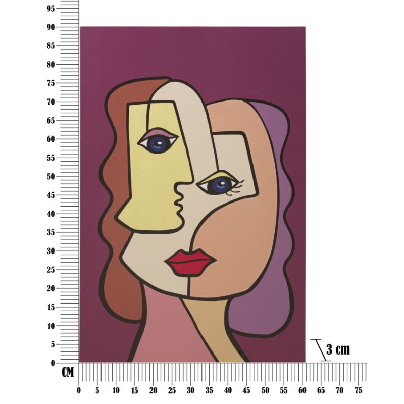 IMPRESSION PEINTE VISAGES NOUVEAU -B- CM 60X3X90