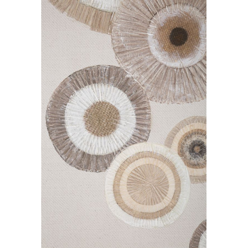 PEINTURE SUR TOILE CERCLE AVEC INSERTS -A- CM 50X3,2X100