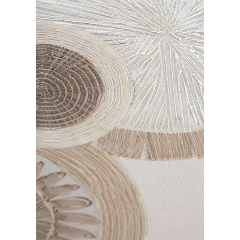 PEINTURE SUR TOILE CERCLE AVEC INSERTS -A- CM 50X3,2X100