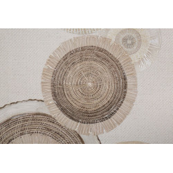 PEINTURE SUR TOILE CERCLE AVEC INSERTS -B- CM 50X3,2X100