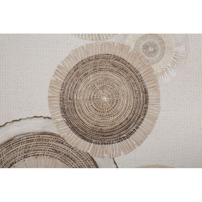 PEINTURE SUR TOILE CERCLE AVEC INSERTS -B- CM 50X3,2X100