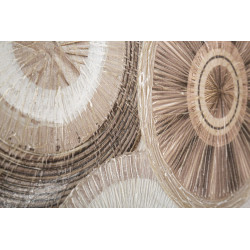 PEINTURE SUR TOILE CERCLE AVEC INSERTS -B- CM 50X3,2X100