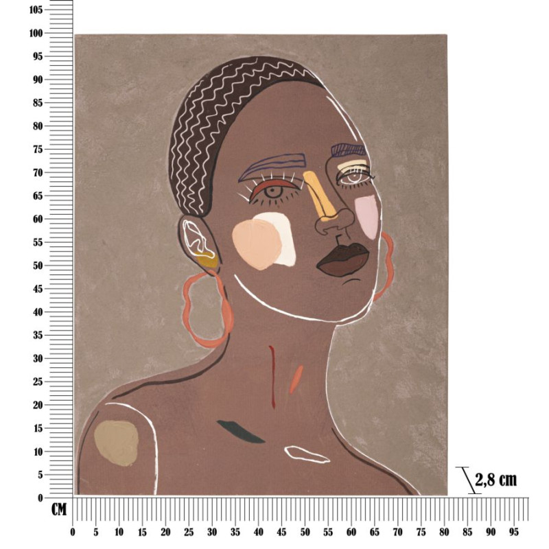 PEINTURE SUR TOILE TRIBALE -A- CM 80X2,8X100