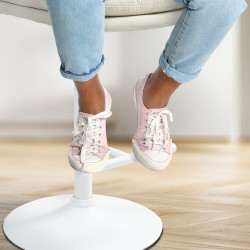 Tabouret de bar en tissu Damar blanc crème