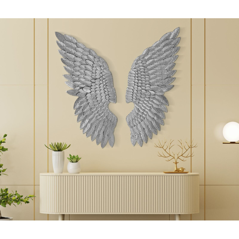 PANNEAU BEAUTY WINGS COUPLE ARGENT CM 37,5X3X100