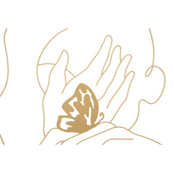PANNEAU EN FER AVEC MAINS SUR LE VISAGE CM 60X1X80