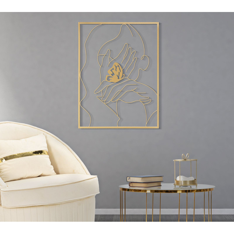 PANNEAU EN FER AVEC MAINS SUR LE VISAGE CM 60X1X80