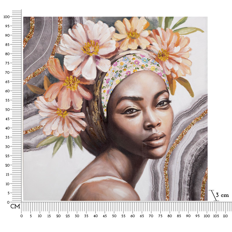 PEINTURE SUR TOILE NAOMI -A- CM 100X3X100
