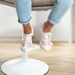 Tabouret de bar Damar tissu blanc taupe