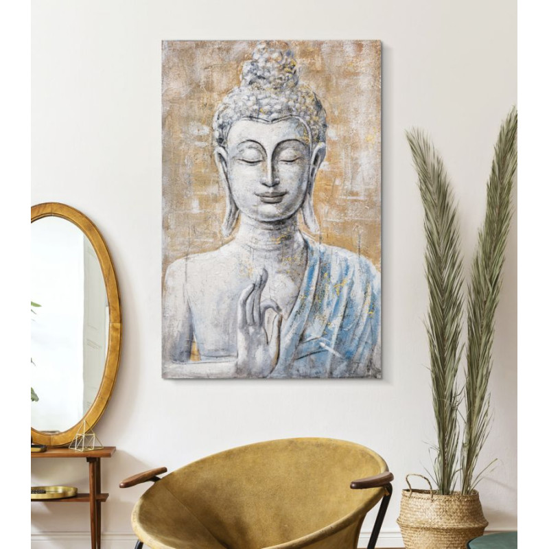 PEINTURE SUR TOILE BOUDDHA LUMIÈRE -B- CM 80X3X120