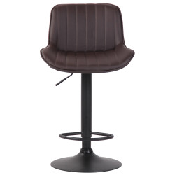 Tabouret de bar Lentini, simili cuir brun