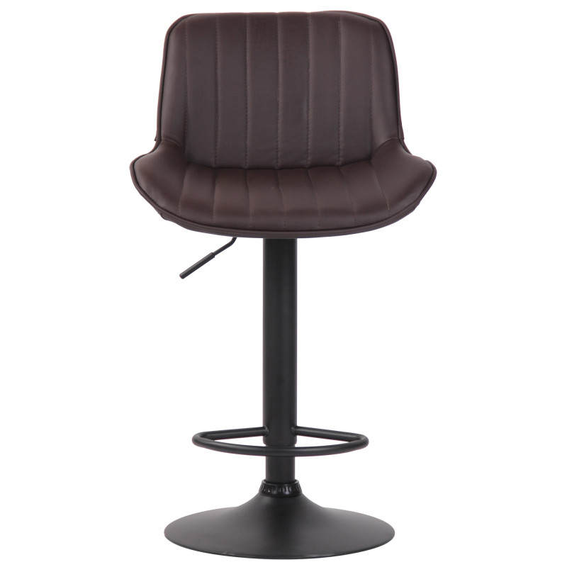 Tabouret de bar Lentini, simili cuir brun